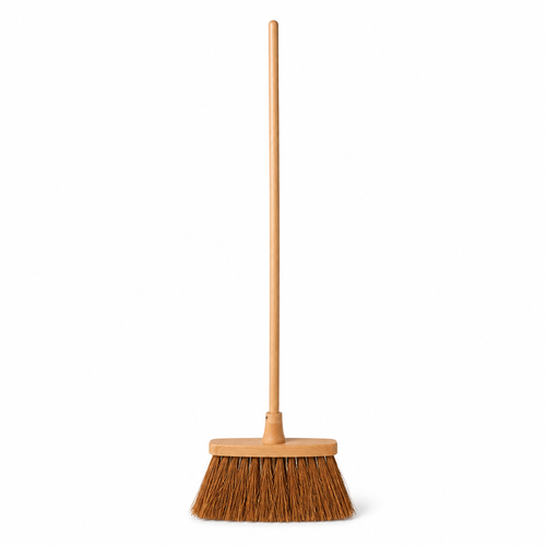 Balai coco naturel avec manche en bois 30 cm