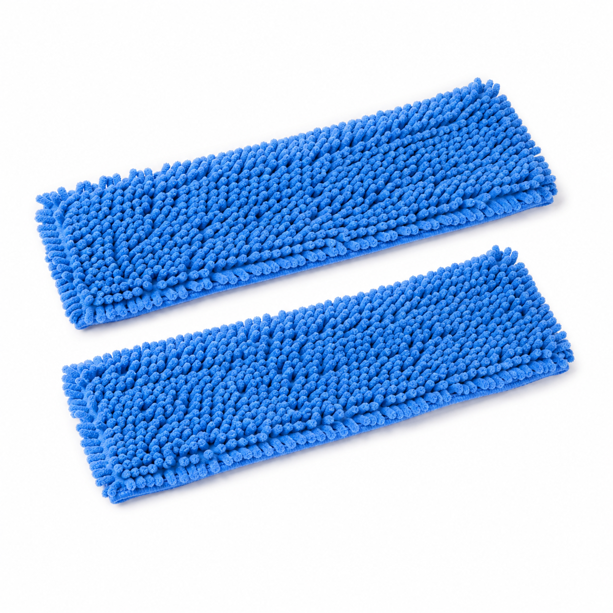 Lot de 2 recharges bleues en microfibre chenille 42x12 cm