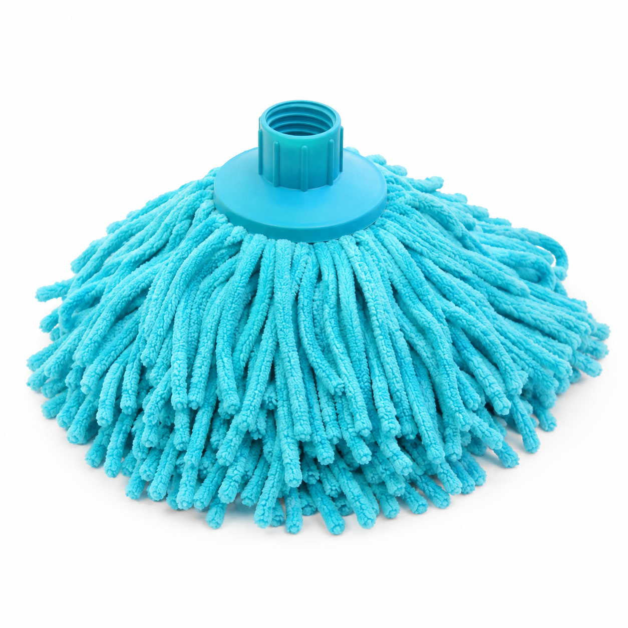 Tête de balai à franges microfibre turquoise 16 cm