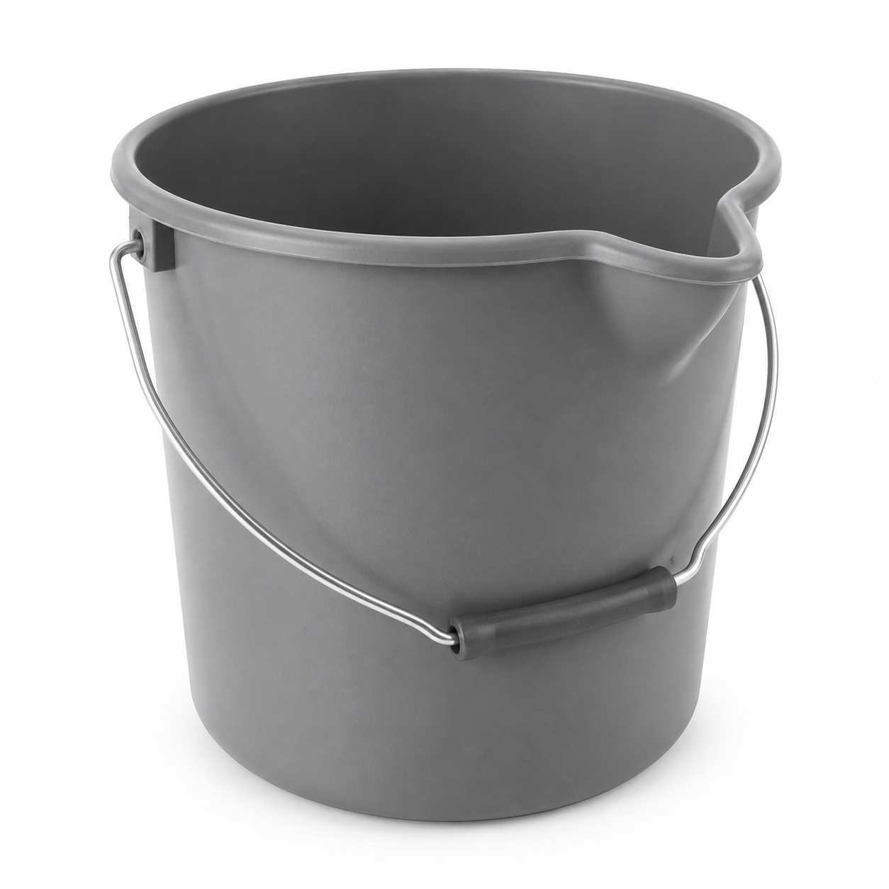Seau de ménage avec bec verseur gris 10 L