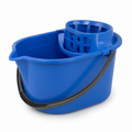 Seau ovale avec essoreur amovible bleu 14 L