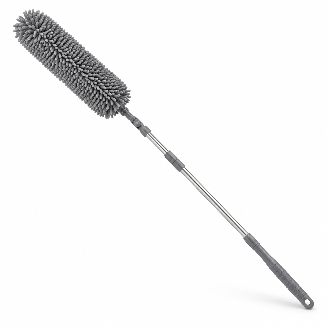 Plumeau microfibre télescopique gris 85 à 135 cm