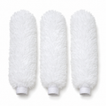 Lot de 3 recharges blanches en microfibre pour plumeau 30 cm