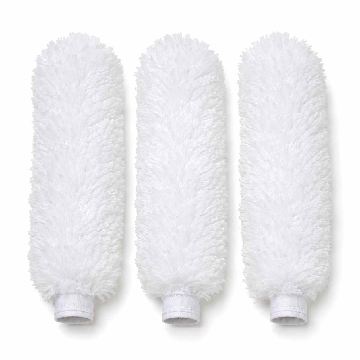 Lot de 3 recharges blanches en microfibre pour plumeau 30 cm