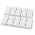 Lot de 10 éponges en mélamine blanches 10x6 cm