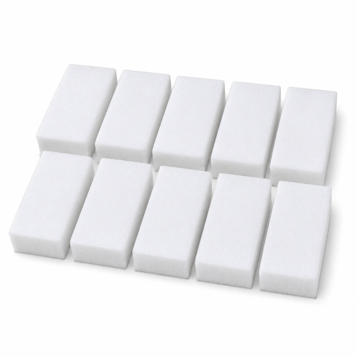 Lot de 10 éponges en mélamine blanches 10x6 cm