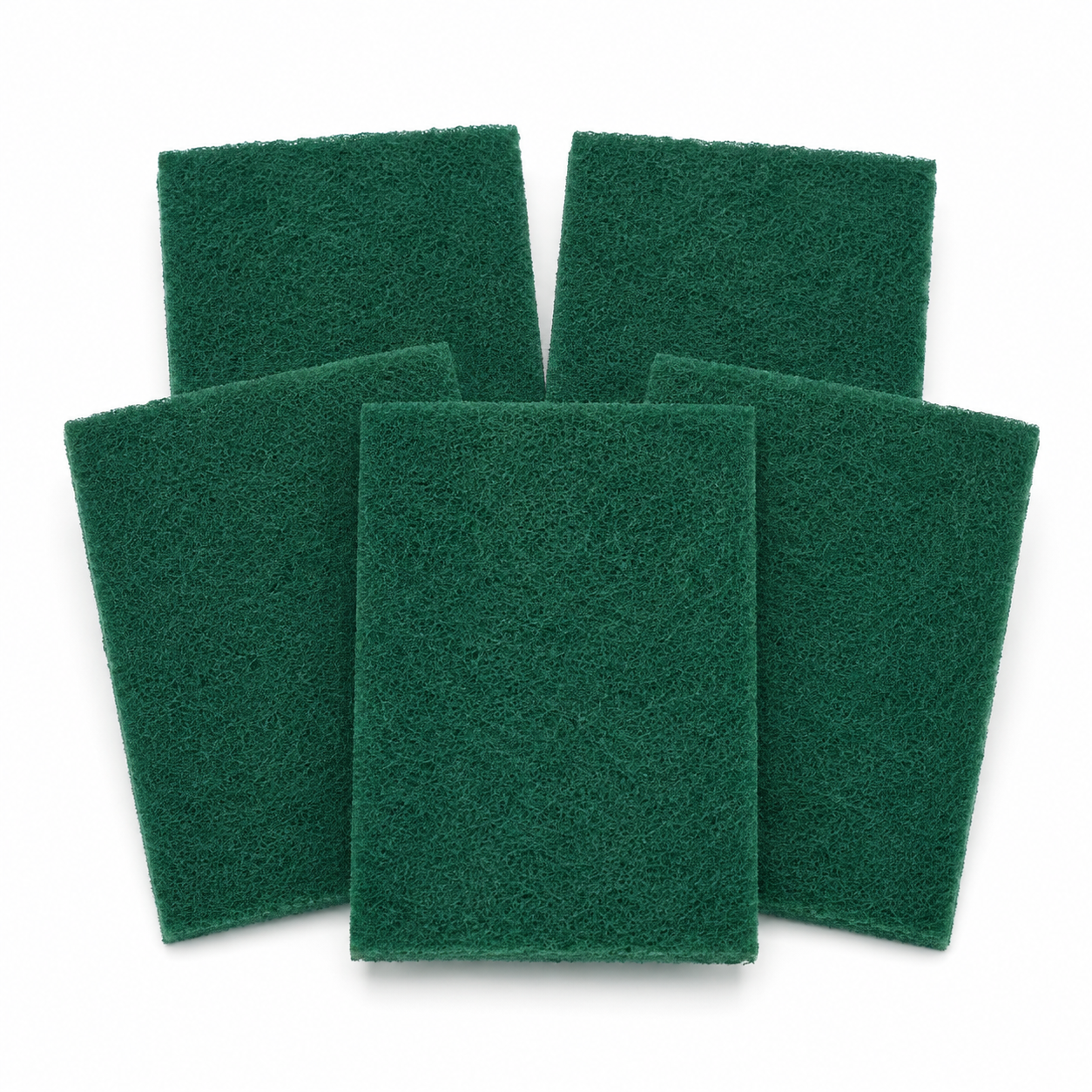 Lot de 5 tampons à récurer non rayants verts 15x10 cm