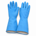 Gants de ménage bleus doublés en coton taille L